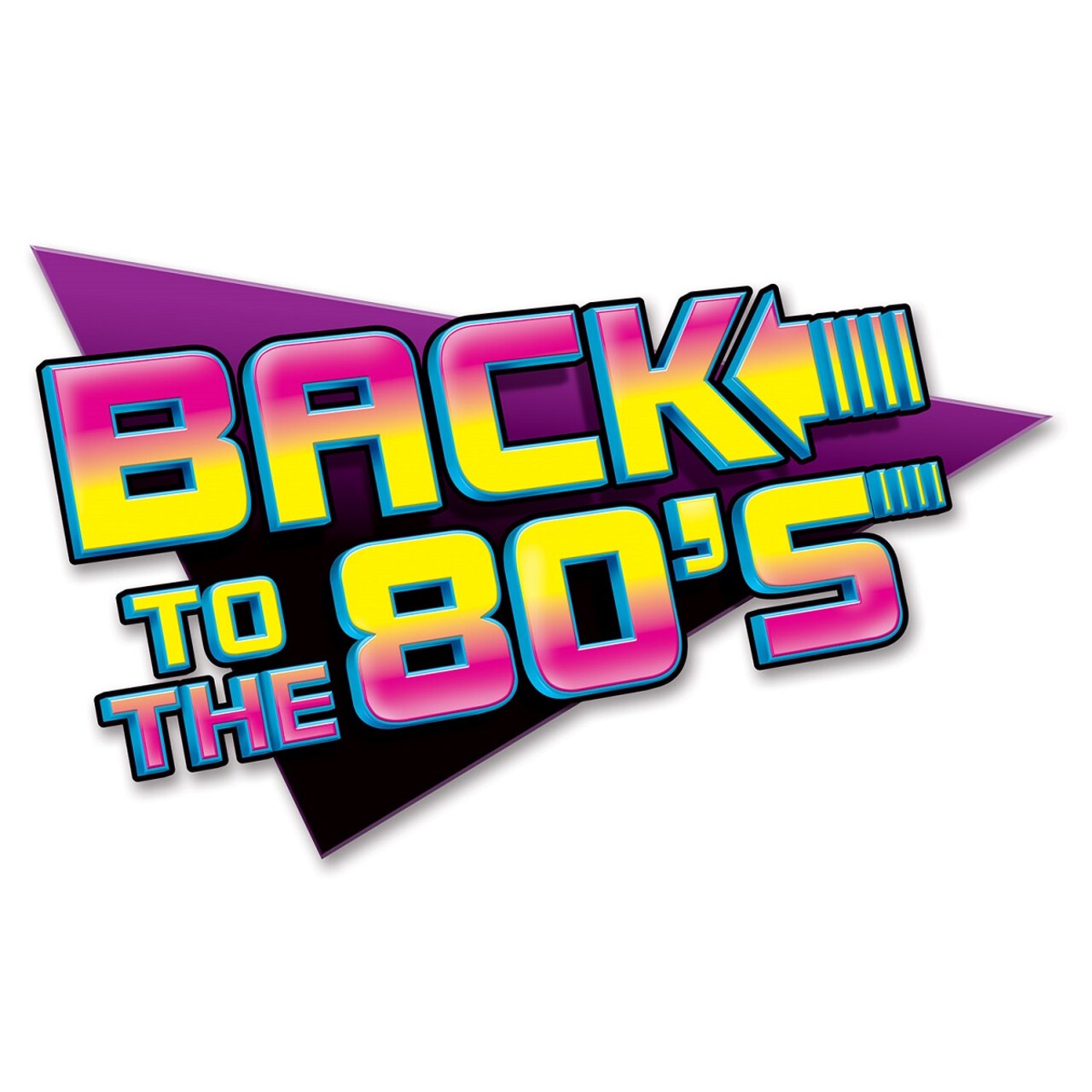 Party Central Club Pack of 12 Vibrantly Colored Neon Back To The 80's Sign Party Decor 24"